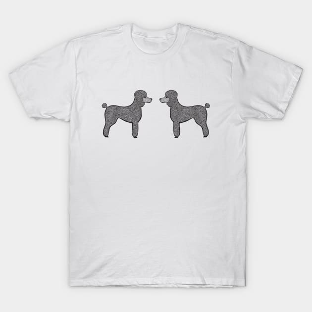 Poodles in Love - cute and fun dog design - light colors T-Shirt by Green Paladin